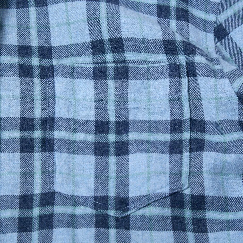 Rails Lennox Plaid Flannel Button Down Shirt Algae Melange Blue Medium NWT